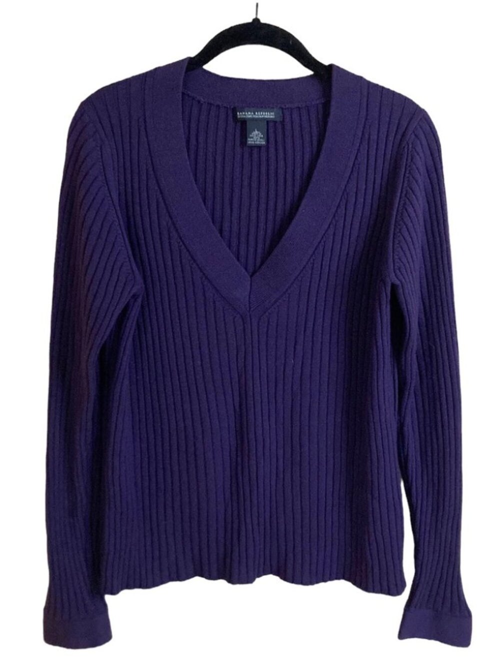 Y2K Ribbed Knit Merino Wool Sweater
